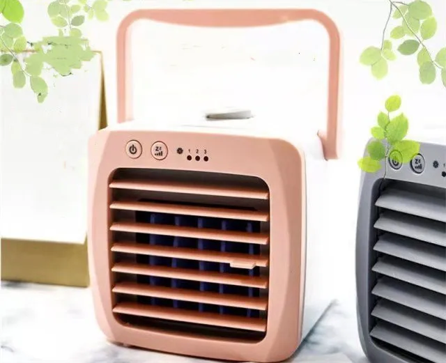 
mini cartoon portable rechargeable usb handheld desk and household electric bladeless cool fan with water 