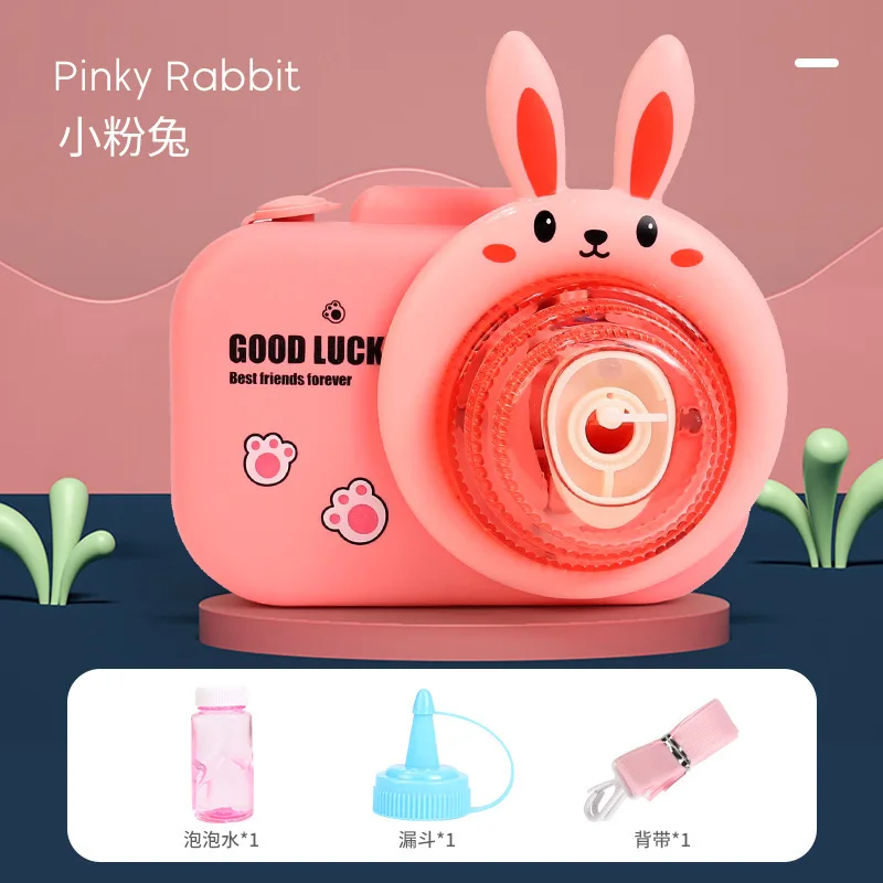 Frog bubble camera automatic bubble light music electric cartoon rabbit