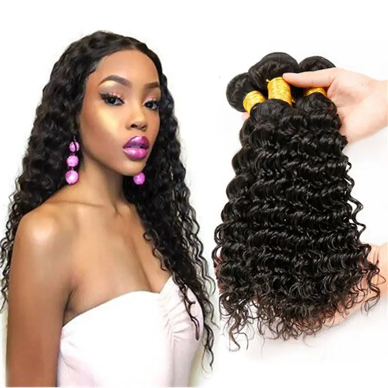 Beauty queen 100 real virgin human hair vendor wholesale cheap deep wave mink Brazilian extension bundles