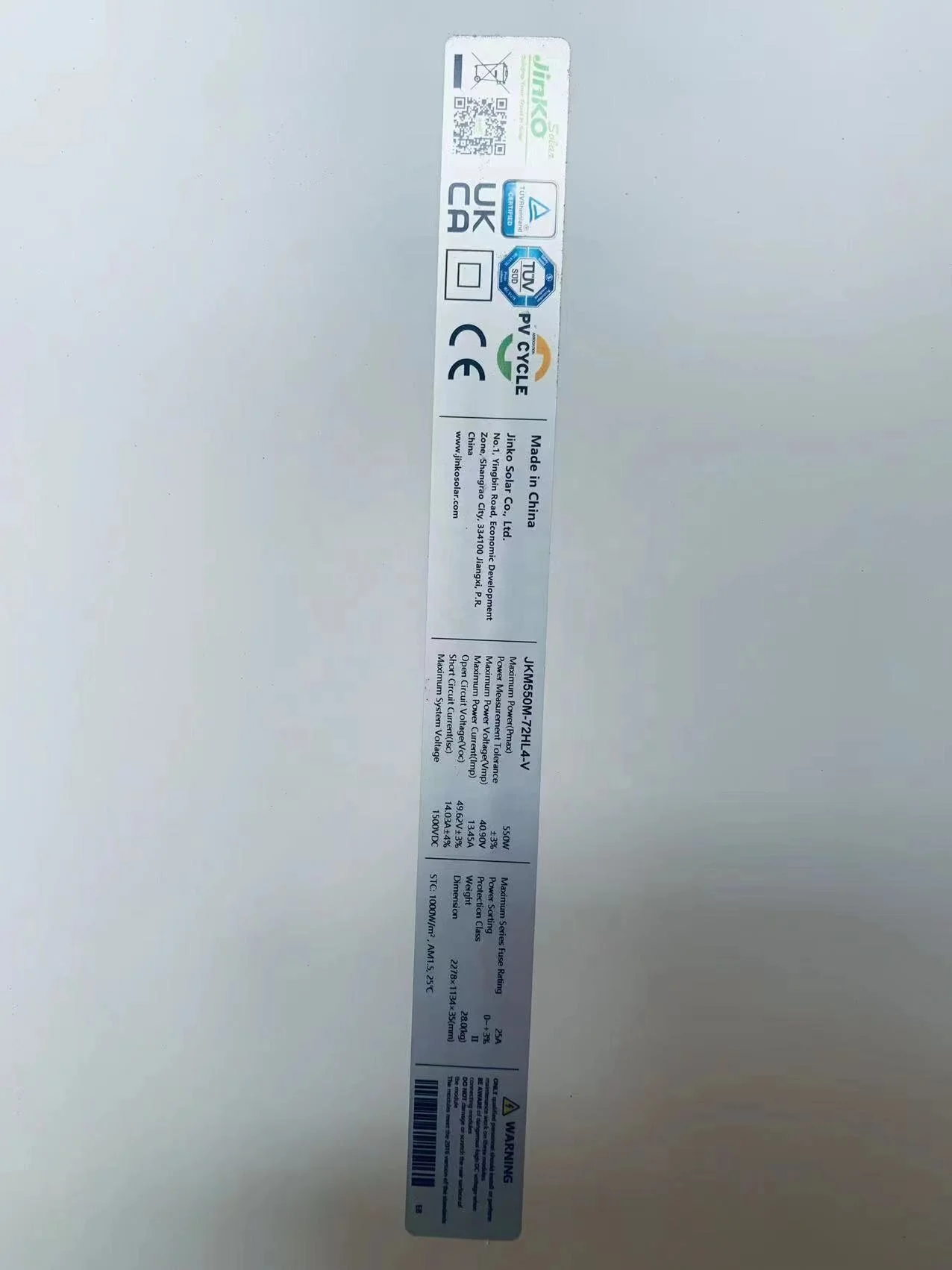 Rotterdam Popular Photovoltaic Jinko 545w Solar Panels 540w 550w 555w 560w Mono-Facial Modules