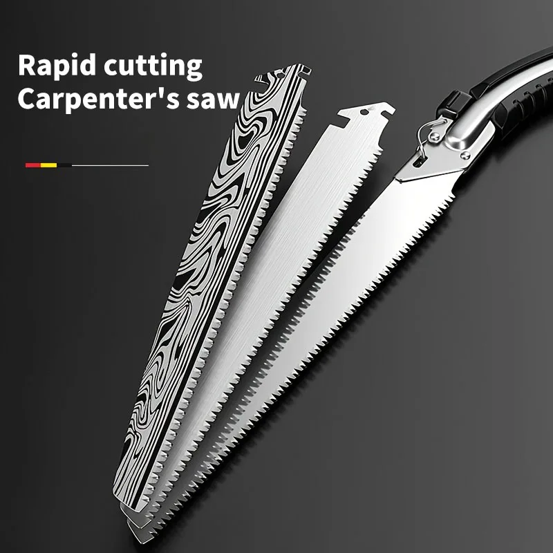 Garden folding saw dry wood pruning saw camping folding hand saw Damascus hand saw