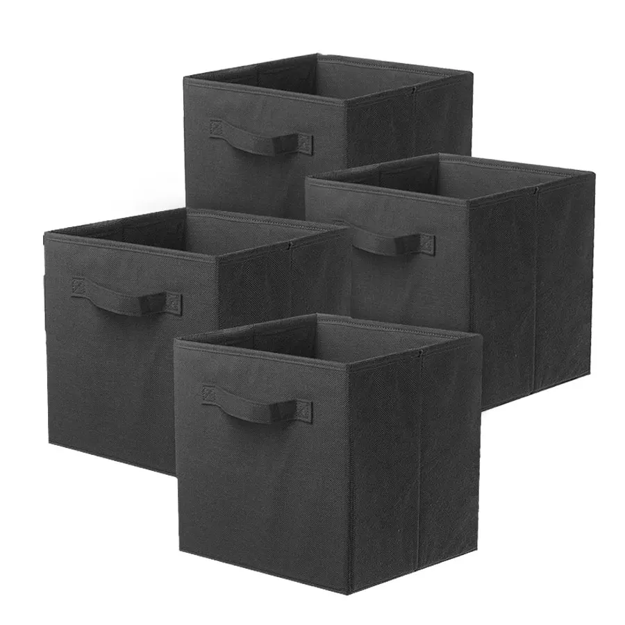 12.6 inch High Quality Modern Style Collapsible Fabric Storage Cubes Organizer Clothes Non Woven Foldable Fabric Storage Box
