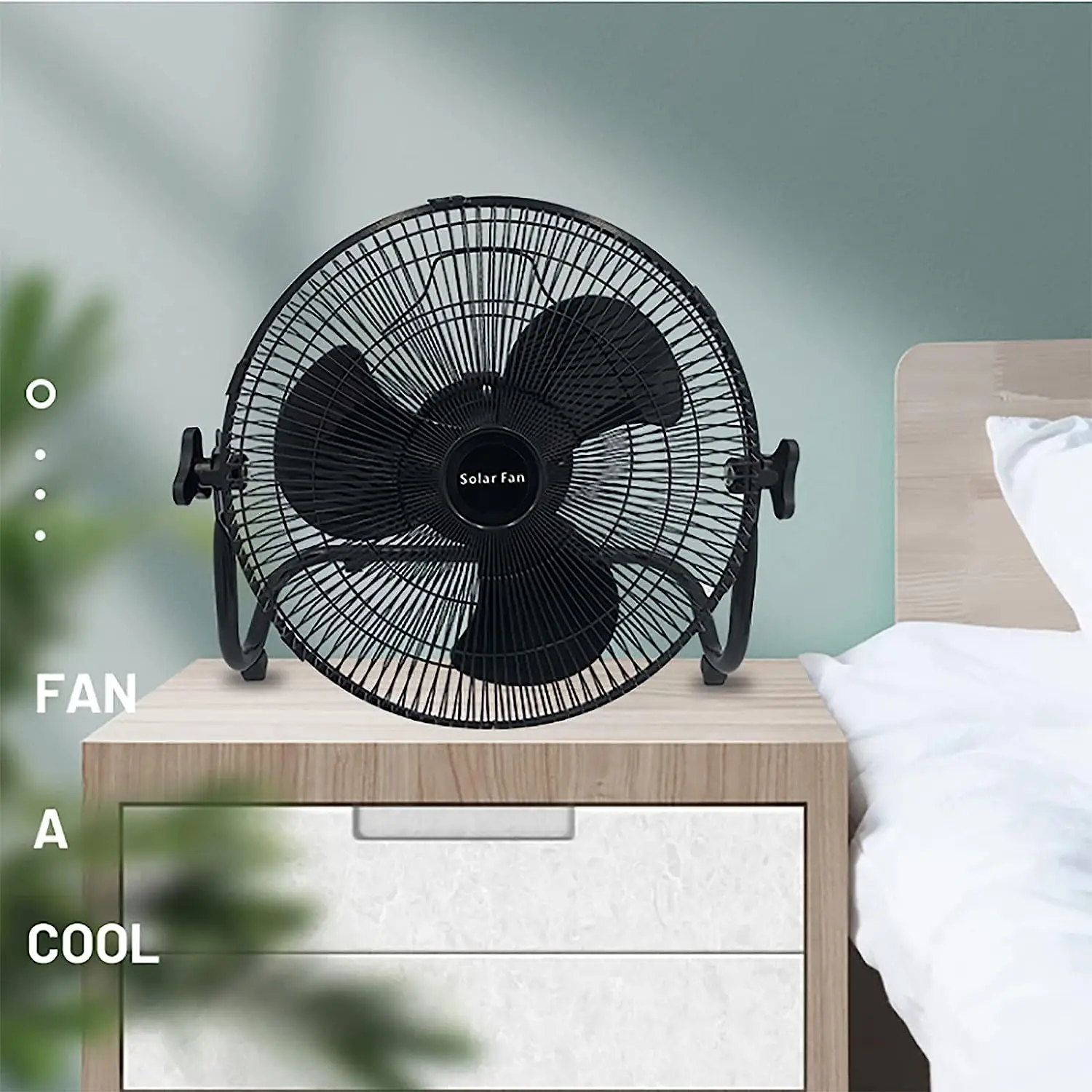 Rechargeable Black 3 Gears 15w Solar Power Table Pedestal Fan With Solar Polysilicon Panel Usb Light Battery Remote Control