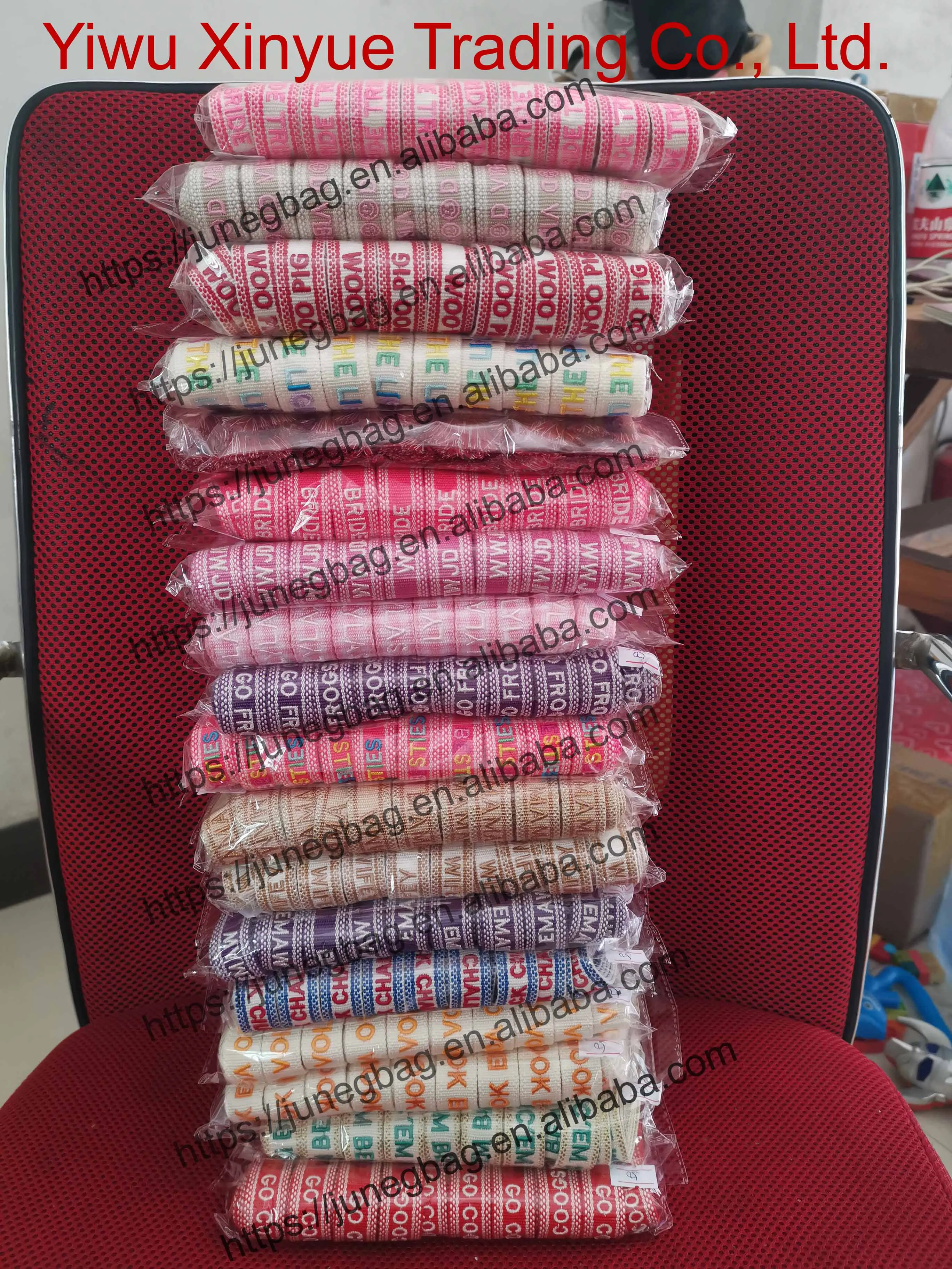 customized Design Colorful Woven name letters logo with 3D texts Handmade with embroidery friendship braided Men mama bracelet