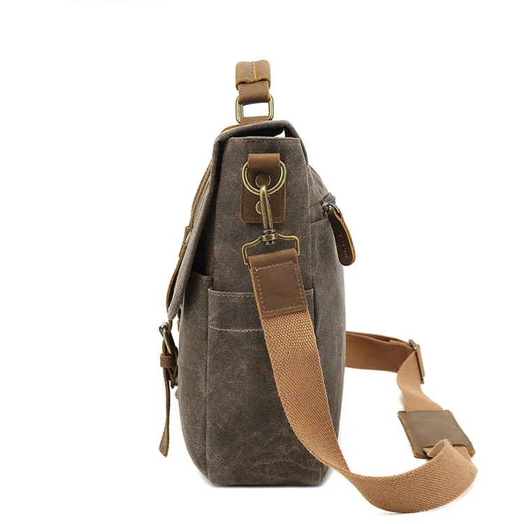 2021 Genuine Leather 15.6 Inch Mens Messenger Bag Briefcase Waterproof Vintage  Large Satchel Shoulder Computer Laptop Bag