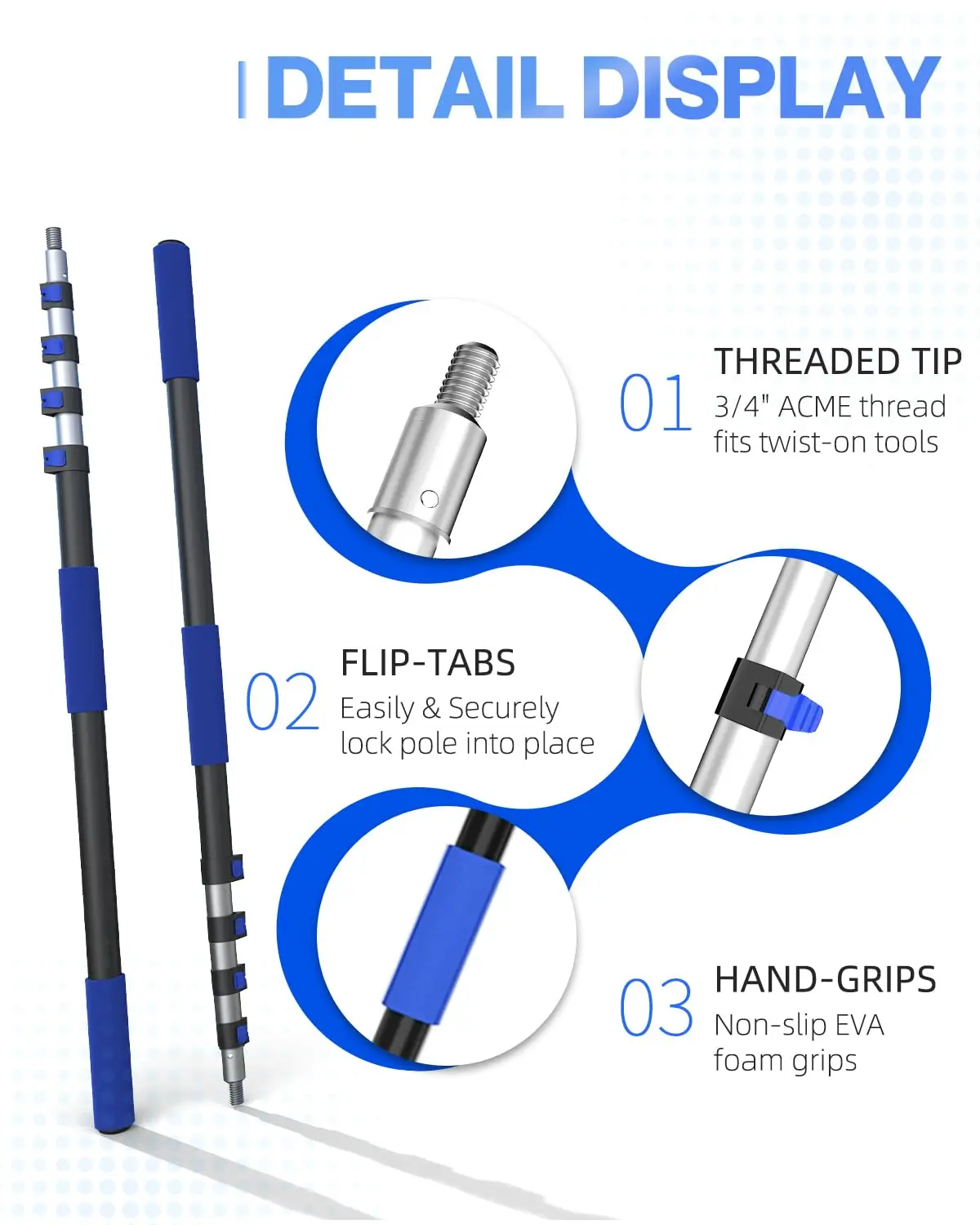 Factory Wholesale Multi-Purpose Extension Pole Custom carbon fiber Durable Telescopic Pole cleaning tools