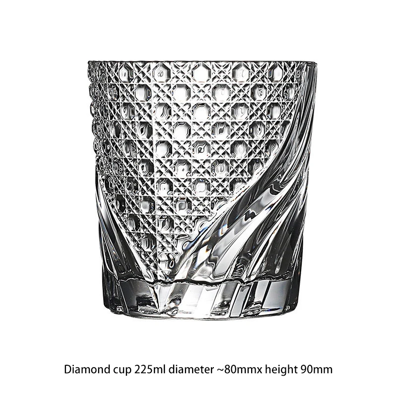 Crystal Ringer shot glass Traditional pattern whiskey glass wooden box Classic Japanese style whiskey glass