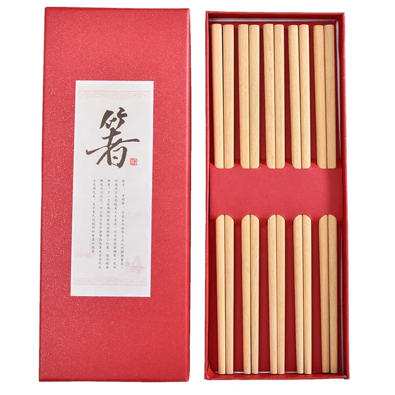 High-grade Chopsticks Japanese Korean Chinese Style Sushi 5 Pairs Gift Set Bamboo Reusable Chopsticks with Case