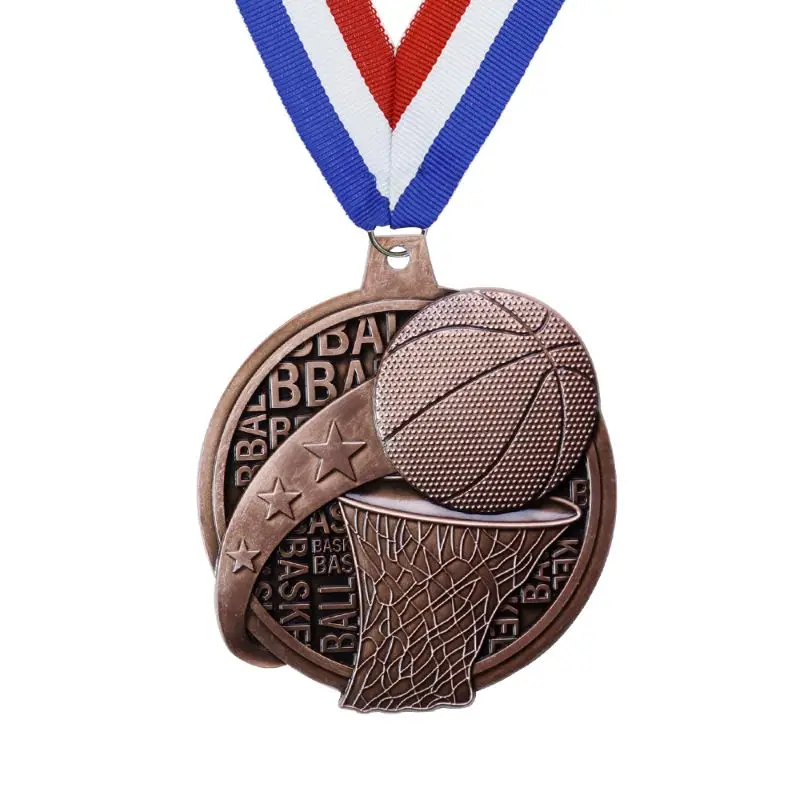 3d Silicone Medals Display Sublimated Neck Ribbons Custom Logo Gold Key Blank Metal Sports Basketball Medal