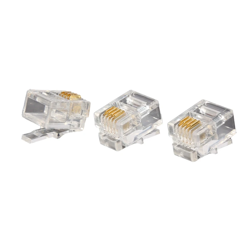 Telephone Modular Plug RJ11 6P4C Connector For Phone Line Cord