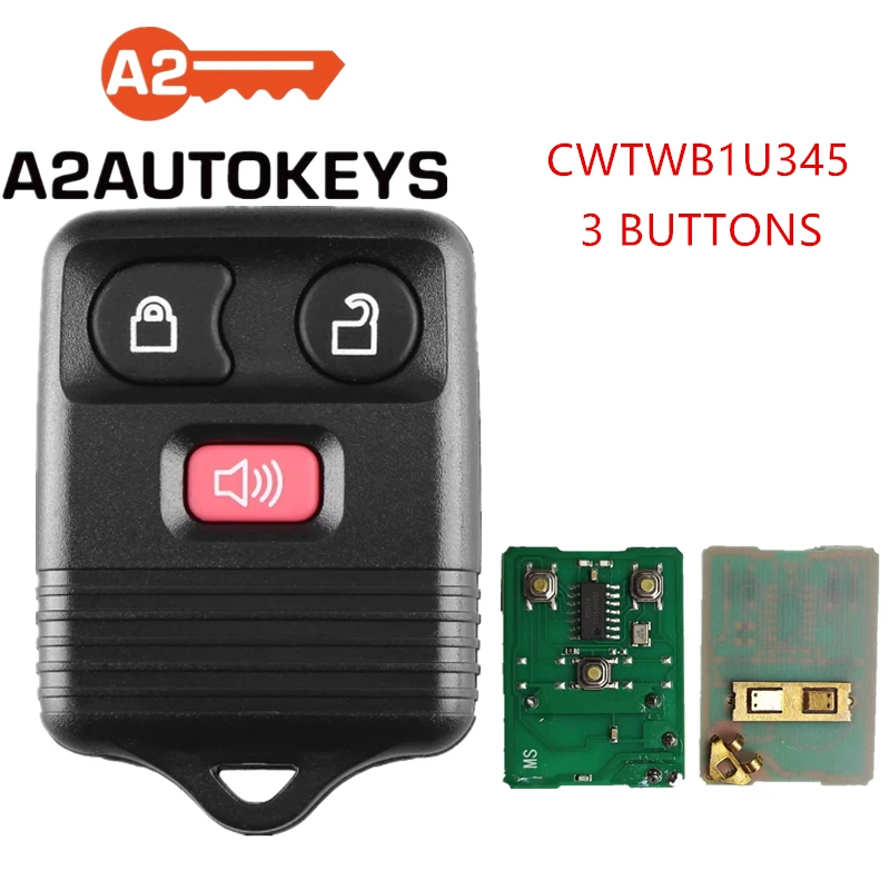 A2AUTOKEYS CWTWB1U345 Remote Car Key For Ford Edge Escape Explorer Windstar 3 Buttons 315MHZ Keyless Remote Smart Car Key