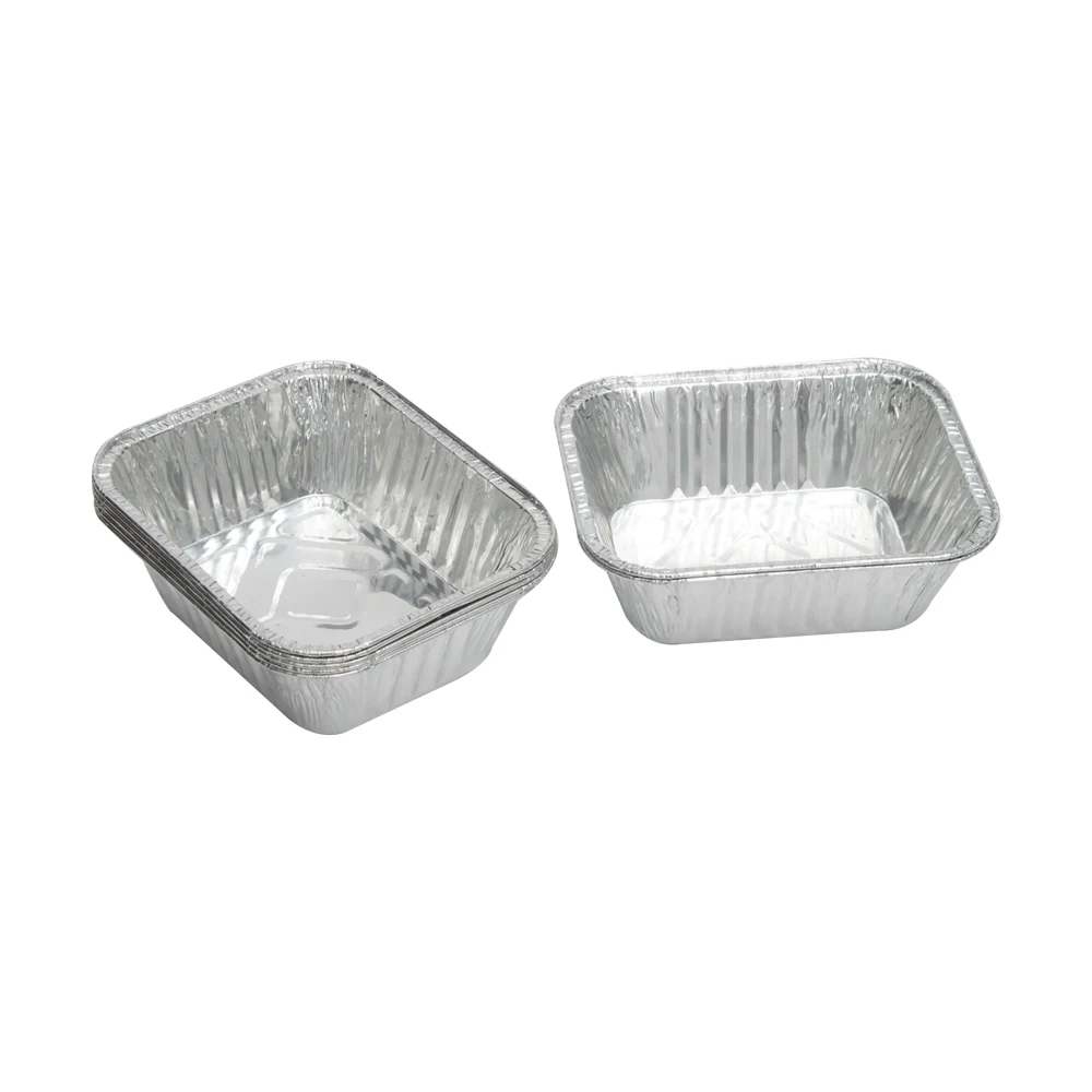 0.5L Recyclable Easy Takeaway Disposable 8011 Raw Material for Aluminium Foil Food Container with Lid