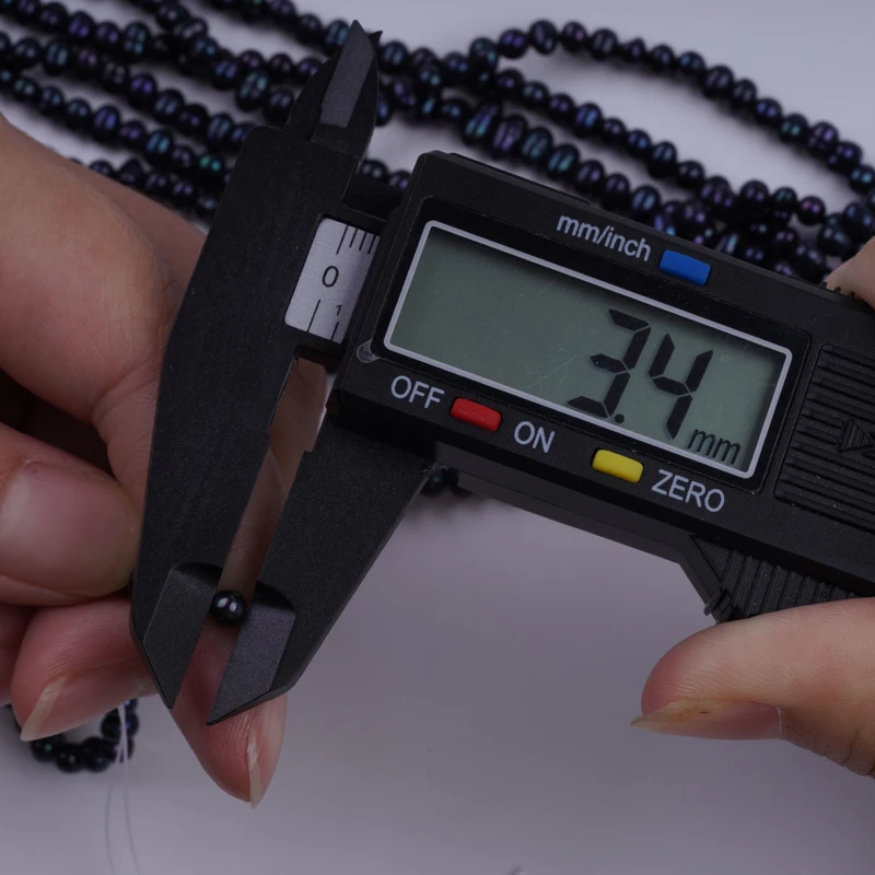 3-3.5mm Black Potato Shape Cultured Freshwater Pearl 18cm Short Strands For Jewelry Making Promotion Price