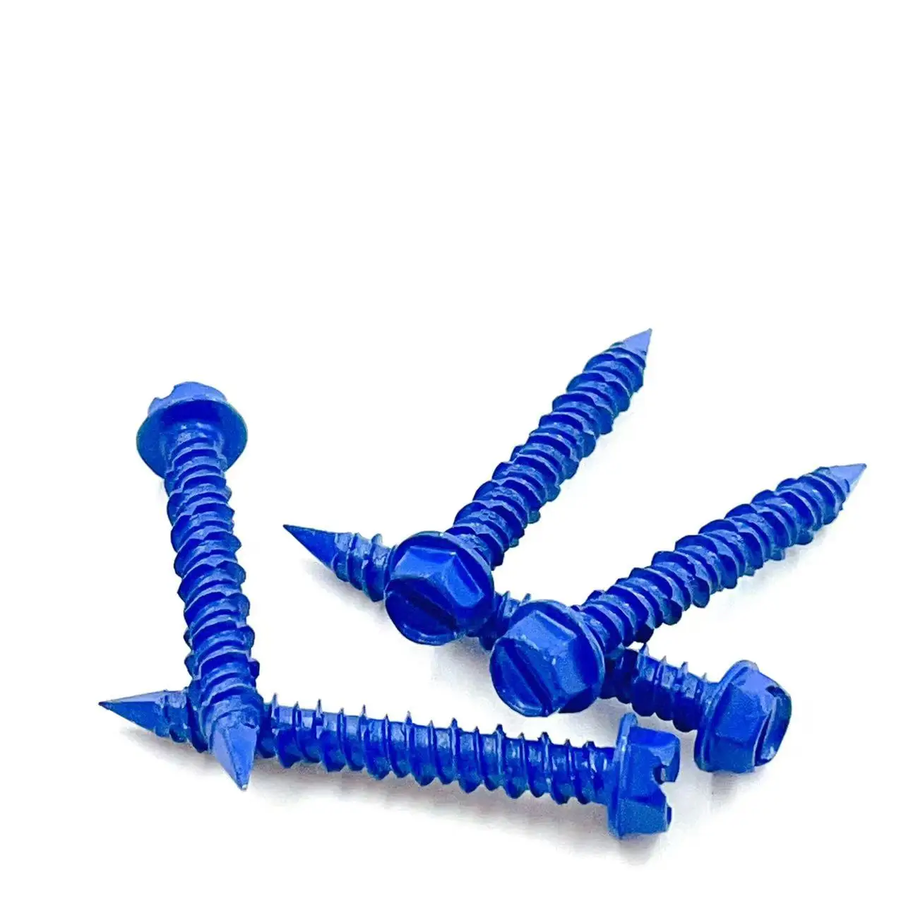 1/4 inch Hex Washer Head Blue Concrete Anchor Screws Blue Tapcon Concrete Screws Flat Head Blue Concrete Anchor Screws