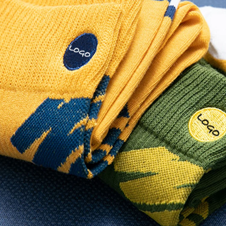 High quality fashion logo embroidery grip compression print volleyball reflexology soft socks