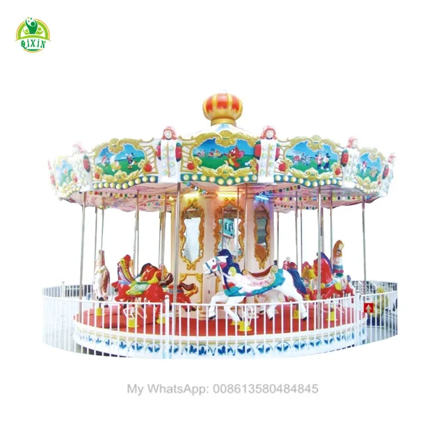 New material fiberglass musical carousel, carousel toys, merry go rounds for sale QX-126B