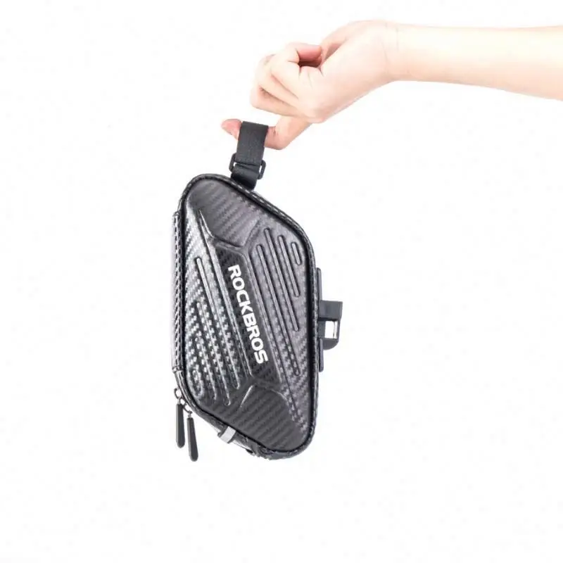 BSCI factory ROCKBROS B59 Rainproof Bike Hard Shell Saddle Bag Large Capacity Cycling Tail Rear Pouch Bag Reflective Bicycle