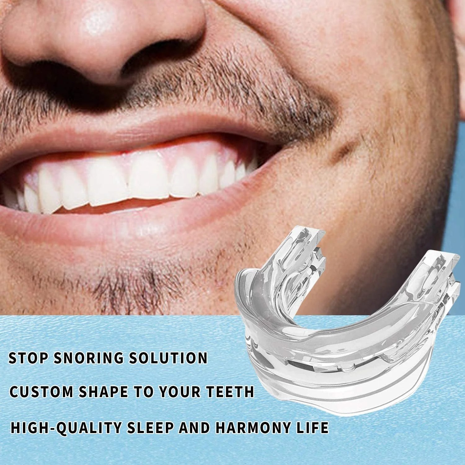 Hot Selling Adjustable Anti Snoring Mouthpiece Anti Snore Mouth Guard Device For Deeper Sleep
