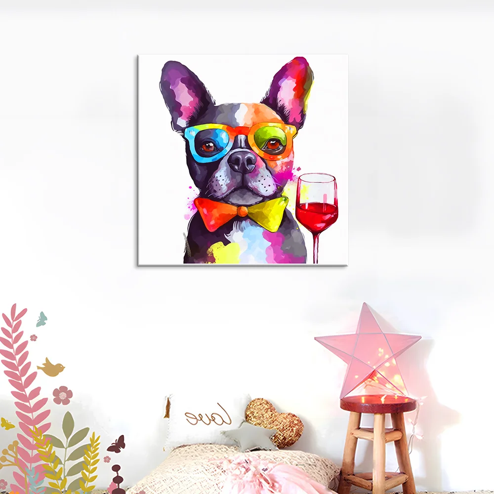 Custom DIY Animal Painting By Numbers Colorful Cat Oil Paint By Number Kits Room Decor Paintings and Wall arts