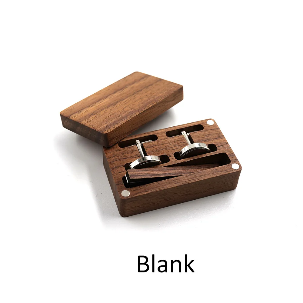 Custom Personalized Name Cufflinks and Tie Clip Groomsmen Gifts Jewelry Wooden Box  for Men Gift