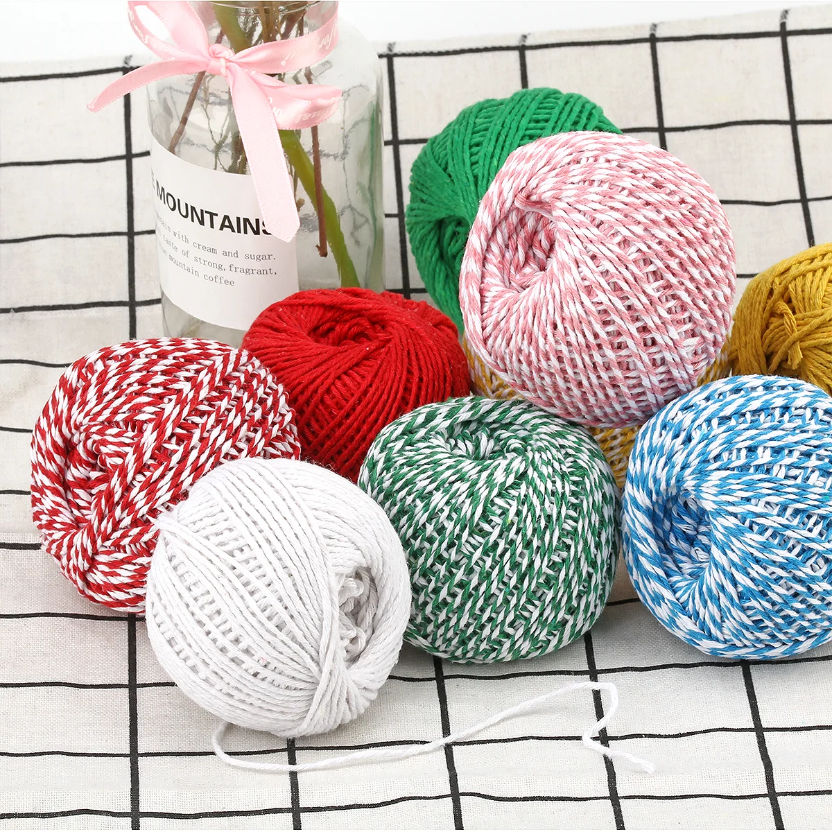 1.5mm cotton rope 1.5mm two color cotton thread Dragon Boat Festival dumpling line dumpling rope festival decoration rope