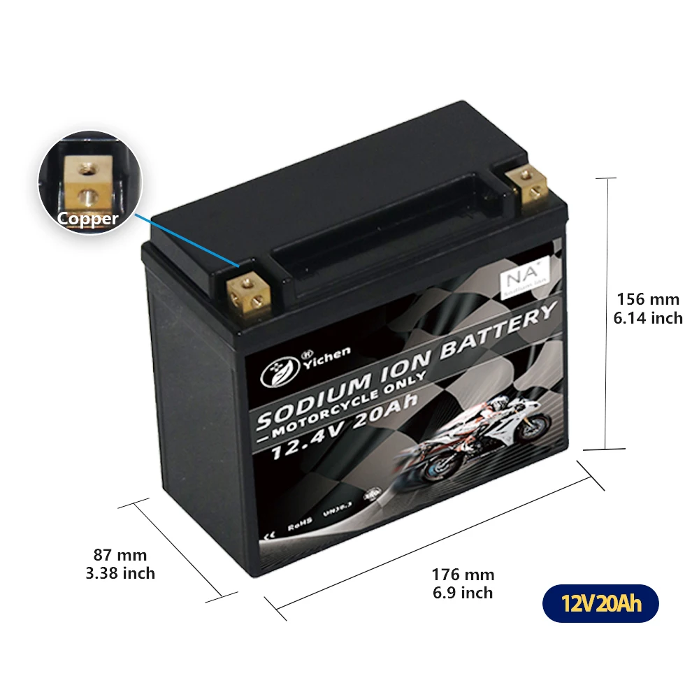 12V 20Ah 400CCA boat Cranking sodium battery 15Ah 20AH 30Ah Na Car Start-stop Auto Starter Batteries for Motorboat Motorcycle