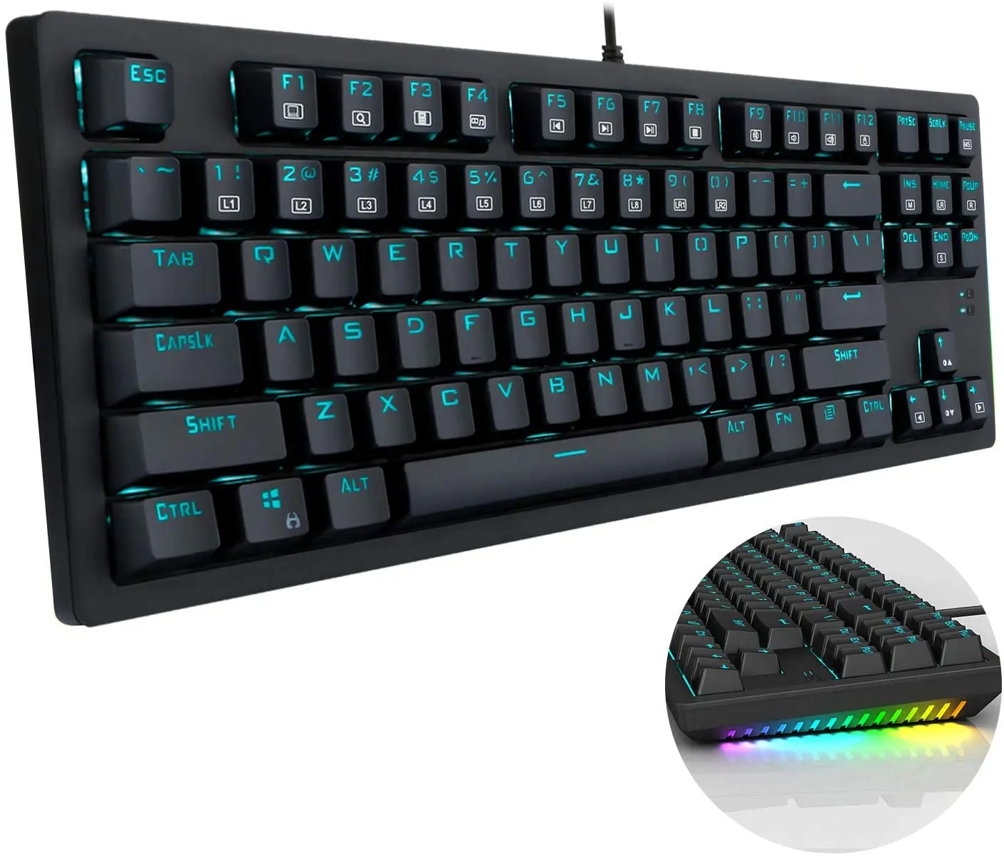 OEM mechanical gaming keyboard Multi-Color LED Backlit Wired with Outemu Blue Switches  Mechanical Gaming korean Keyboard
