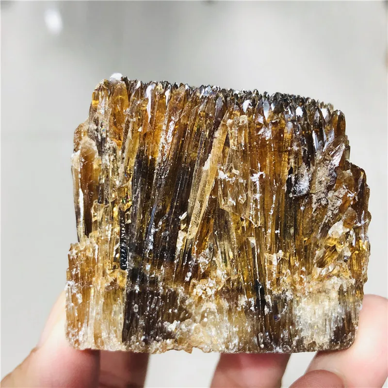 Natural Raw Rough Amber Calcite Specimen Chrysophoron yellow cluster Quartz Crystal Mineral Specimen