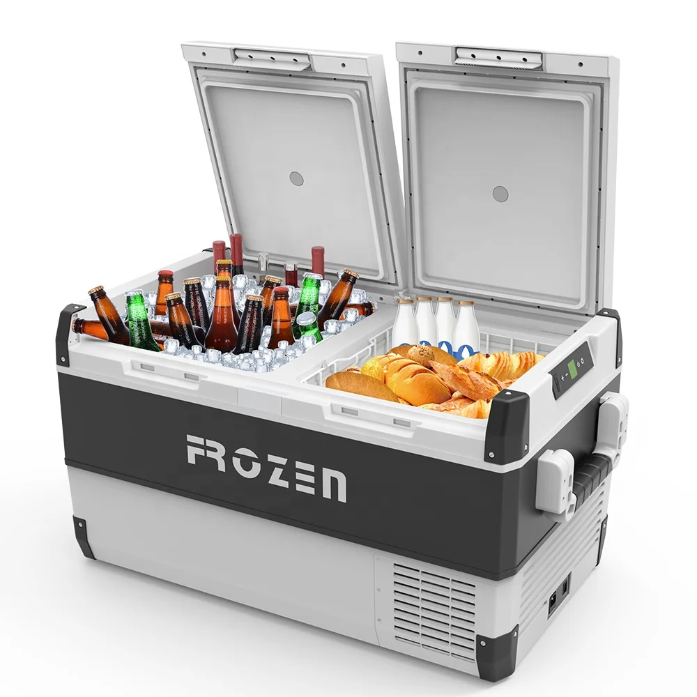 Frozen Dual-Zone 95L Car Fridge Freezer 12/24V DC AC 100/240V Camping Fridg Compressor for Driving Travel Fishing