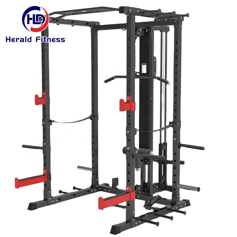 Big Discount Customized Color Sports Equipment Fitness Trainer Multi-Functional High and  Low Pull Squat Rack