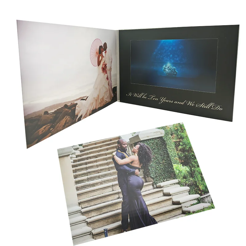 Printing brochure template maker 7 inch lcd panel business card video brochure