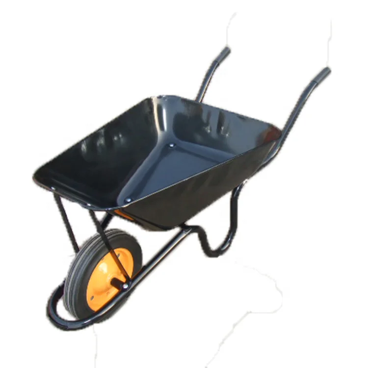 WB3800 75L Capacity  Wheelbarrow with Solid Wheel Kenya Metal OEM Customized Africa CBF Support Tray South