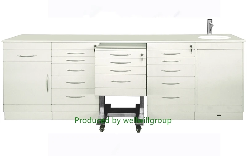 Quality Hospital Furniture Stainless Steel Medical Cabinet With Basin Sensor Faucet Ashbin