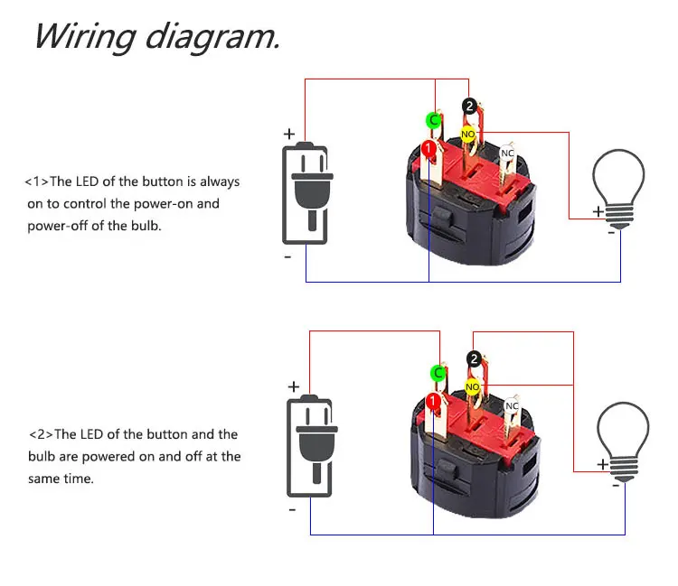 No LED, black button surface aluminum shell material, explosion-proof switch 16MM, waterproof metal button switch, self-locking