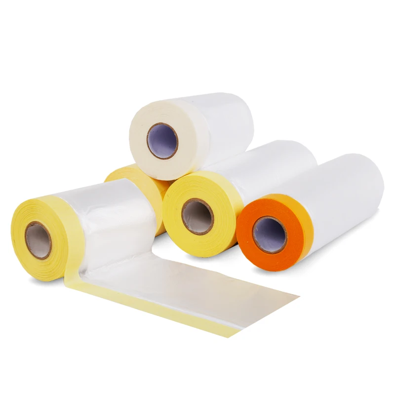 Film Shrink Transparent Automotive Paint Covering Yellow Paper Painting Masking Tape