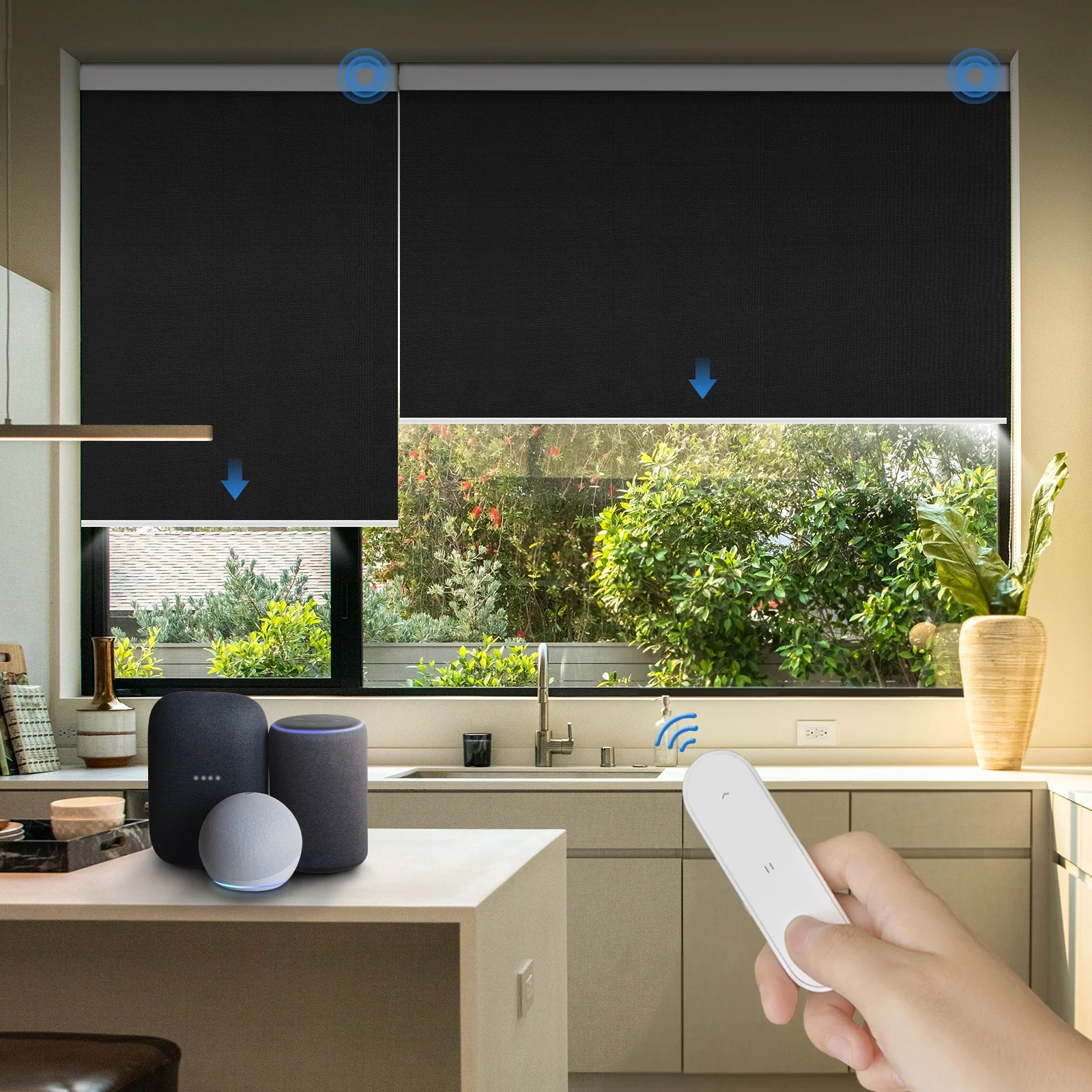 Motorized Smart Indoor Electric Roller Blinds Rechargeable Indoor Persianas Para Ventanas Blackout Roll Blind Curtains