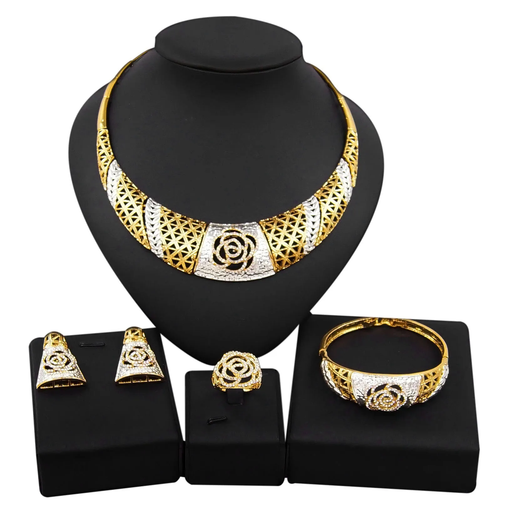 Yulaili новейший Итальянский Золотой ювелирный набор премиум качества 18 К, свадебный подарок и аксессуары, свадебные женские ювелирные наборы