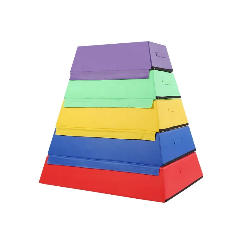 factory aulting Box Gymnastics Pommel Horse Jumping Exercise Equipment Trapezoid 4 Section Foam Vaulting Box