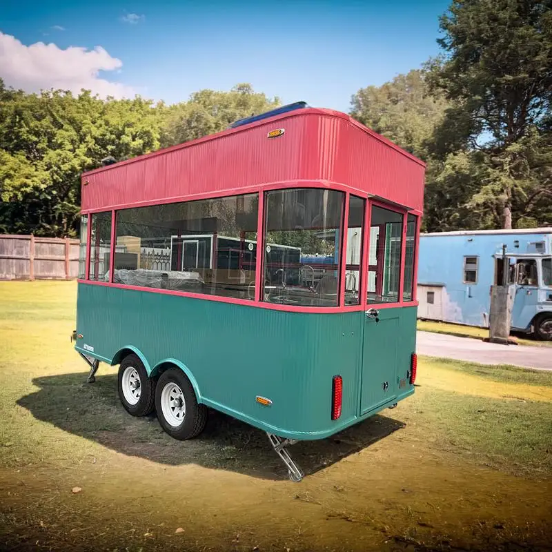 Mobile Food Truck Trailer Street Mobile Food Cart Outdoor Kitchen Fast Food Truck With Cooking Equipment For Sale