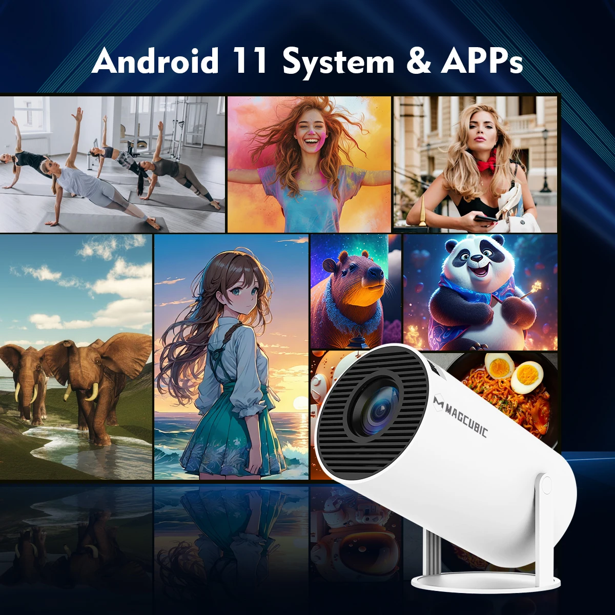 HY300 Pro 3D умный проектор лидер продаж Full Hd Android Dlp Proyector 11 4k Wi-Fi 500g LED