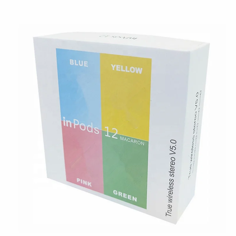 
2019 New Colourful macaron Frosted Wireless Earbuds Earphones InPods 12 TWS headphone 5.0 Blue tooth 