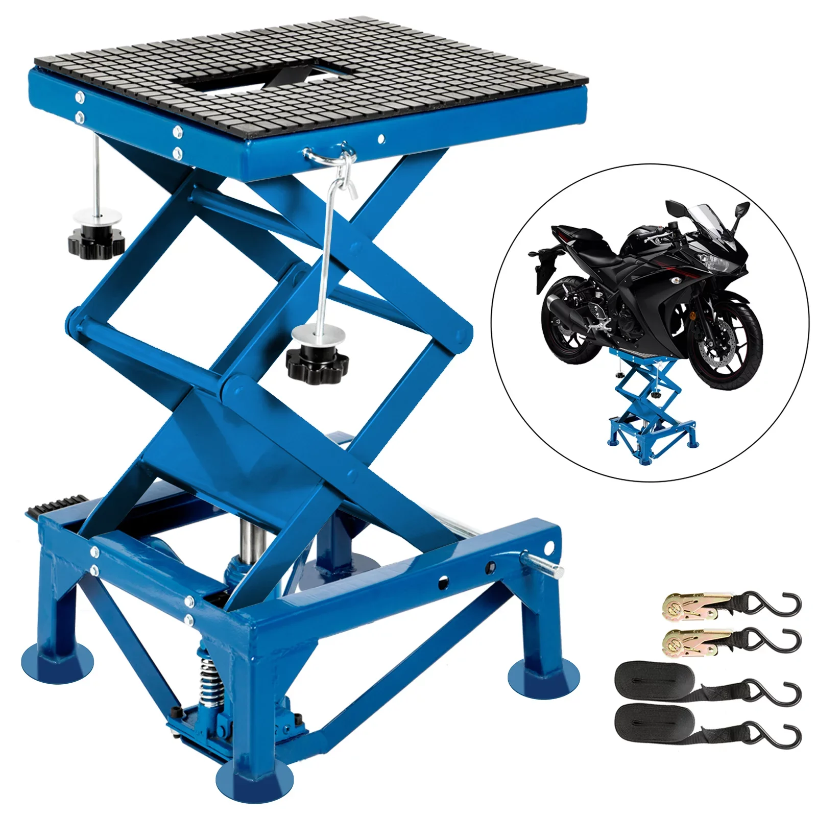 Motorcycle Lift Table Hydraulic Dirt Bike ATV Scissor Jack Lift Hoist 300LBS Motorcycle Scissor Lift - Hydraulic Jack