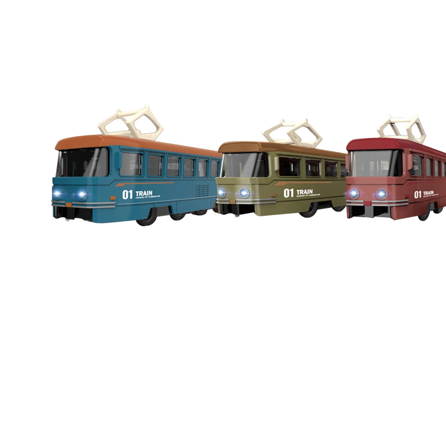 Simulation die cast train model vintage  toys opening door Pull back alloy toy vehicle bus with sounds and lights for kids