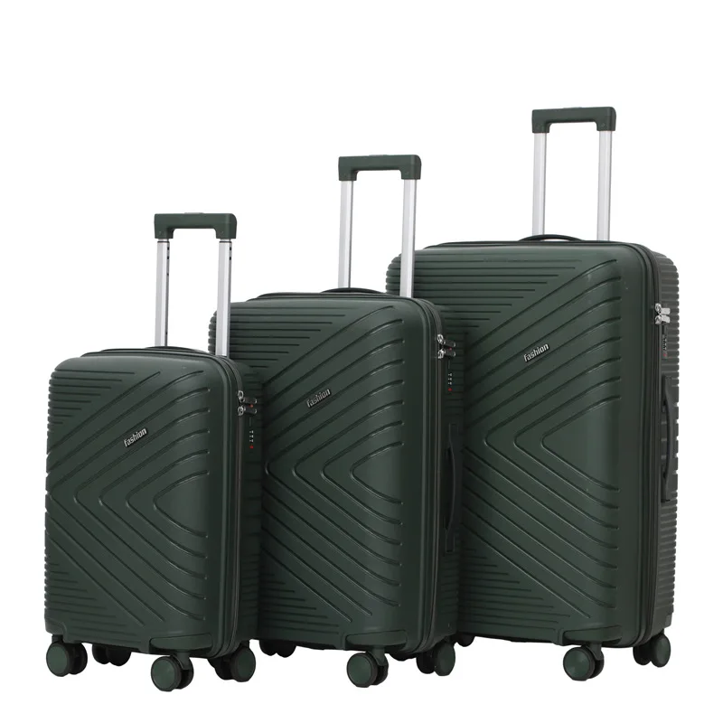 KOOWO Wholesale PP Luggage Travel Bags Set 3 Pcs Luggage Suitcases Man Women Unisex 20 24 28 Inch Trolley bags Spinner cases
