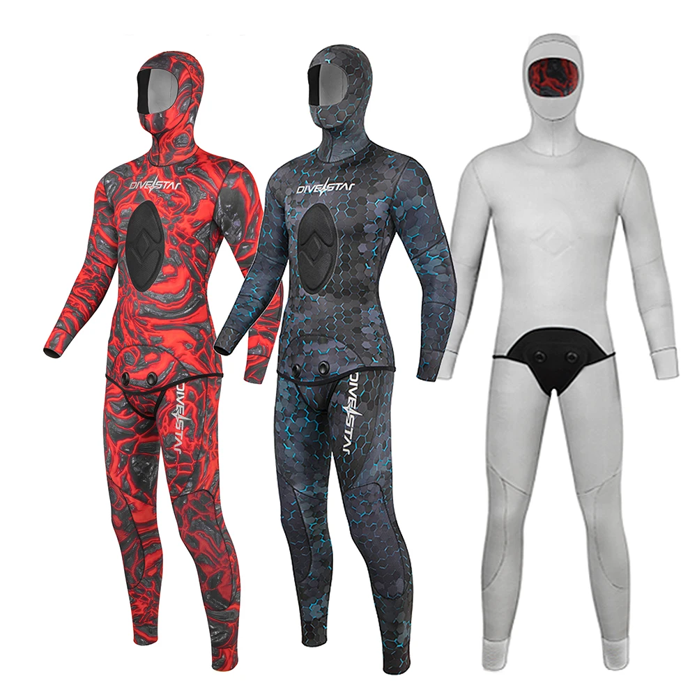 DIVESTAR Wetsuit Spearfishing Yamamoto Neoprene Diving Camo Wetsuits Titanium Coating Lining Unisex Swimming GBS Suit 3MM 5MM