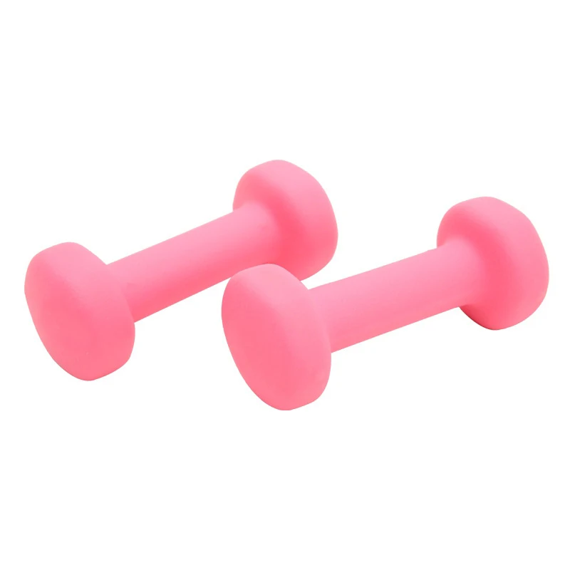 MKAS Pvc Coated Vinyl Dumbbells Yoga For Women Girl Aerobic 1Kg Neoprene Vinyl Coated Plastic Cast Iron Kids Dumbbell