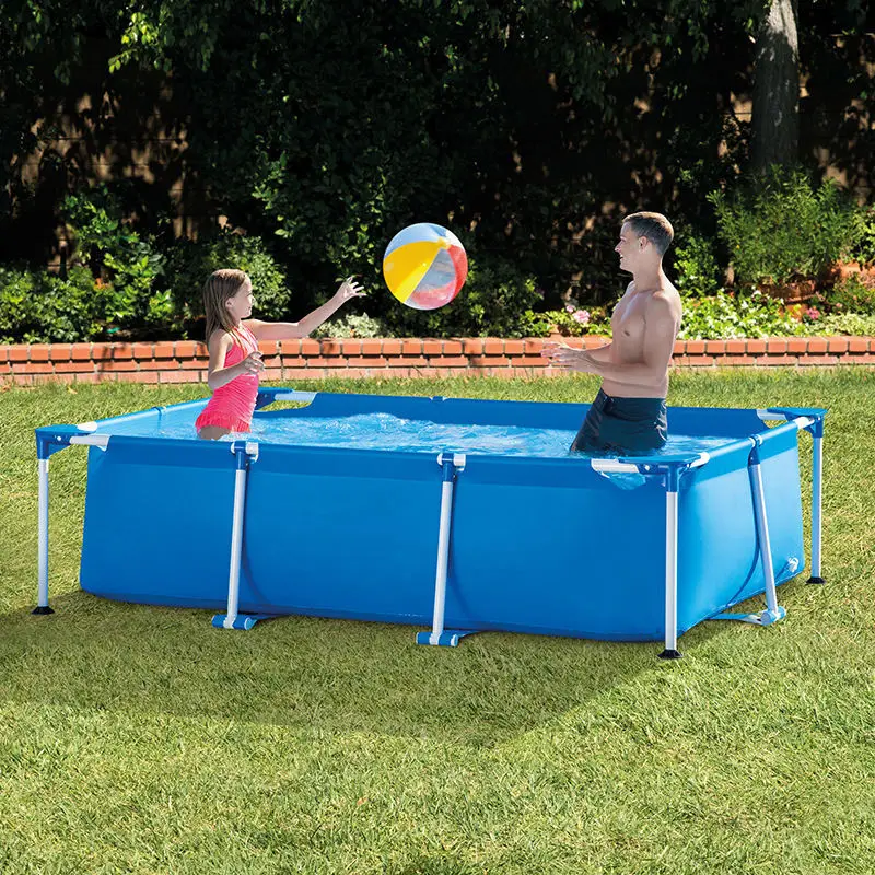 Factory Price Easy Set Rectangular Metal Frame Pool Above Ground Swimming Pool Family Pool