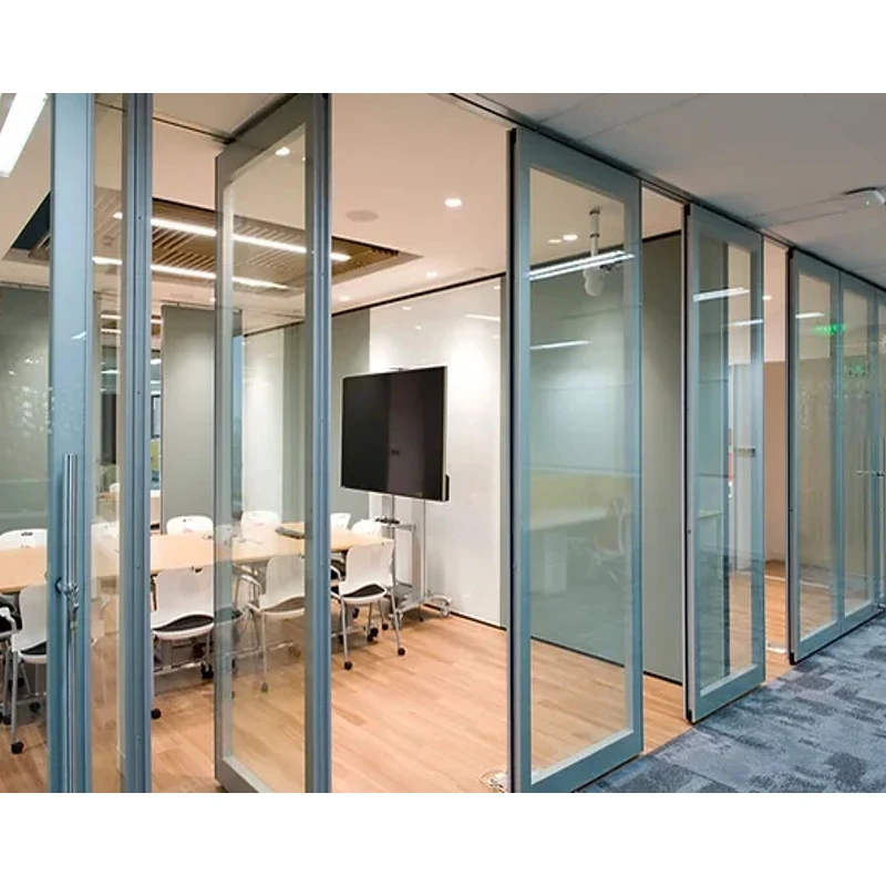 Office Soundproof Folding Movable Wall Acoustic Movable Partition Sliding Glass Partition Wall Dividers for Rooms