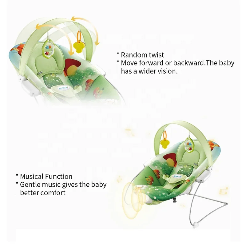 Adjustable Baby Vibrating Chair Outdoor Baby Rocking Bouncer With Sleepy Music