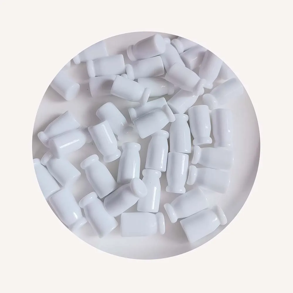 100pcs White Resin Artificial Milk Bottle Miniature Drink Model for Doll House Decor & Fairy Garden Slime Charms Accessories